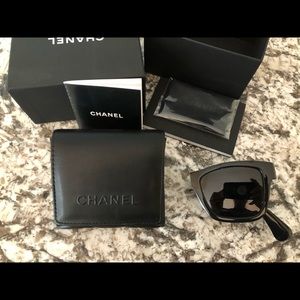 Chanel Black foldable sunglasses